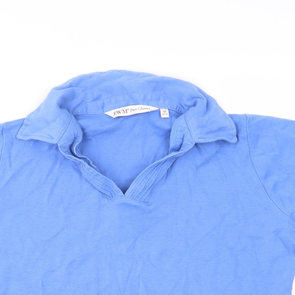 Womens UK Size 14 EWM Blue Basic Polo