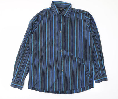 Mens UK Size 16.5 Linea Multicoloured  Button-Up Long Sleeve Casual Shirt