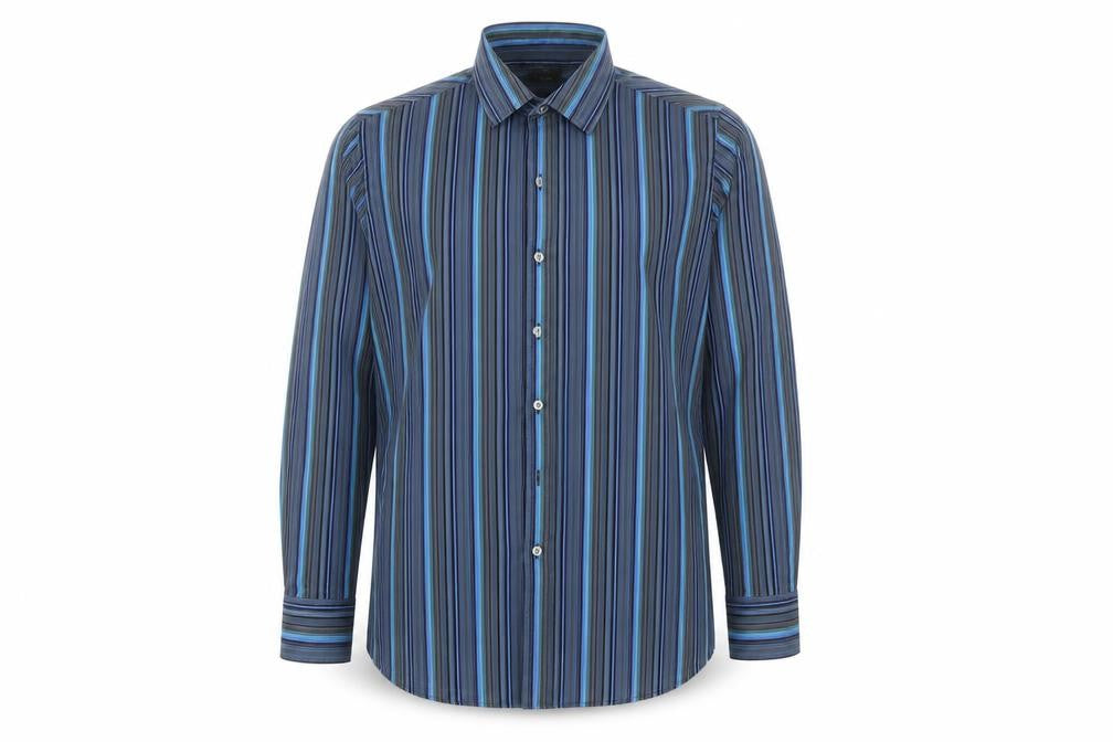 Mens UK Size 16.5 Linea Multicoloured  Button-Up Long Sleeve Casual Shirt