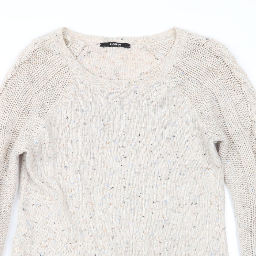 Asda George Womens Beige   Jumper Dress  Size 8