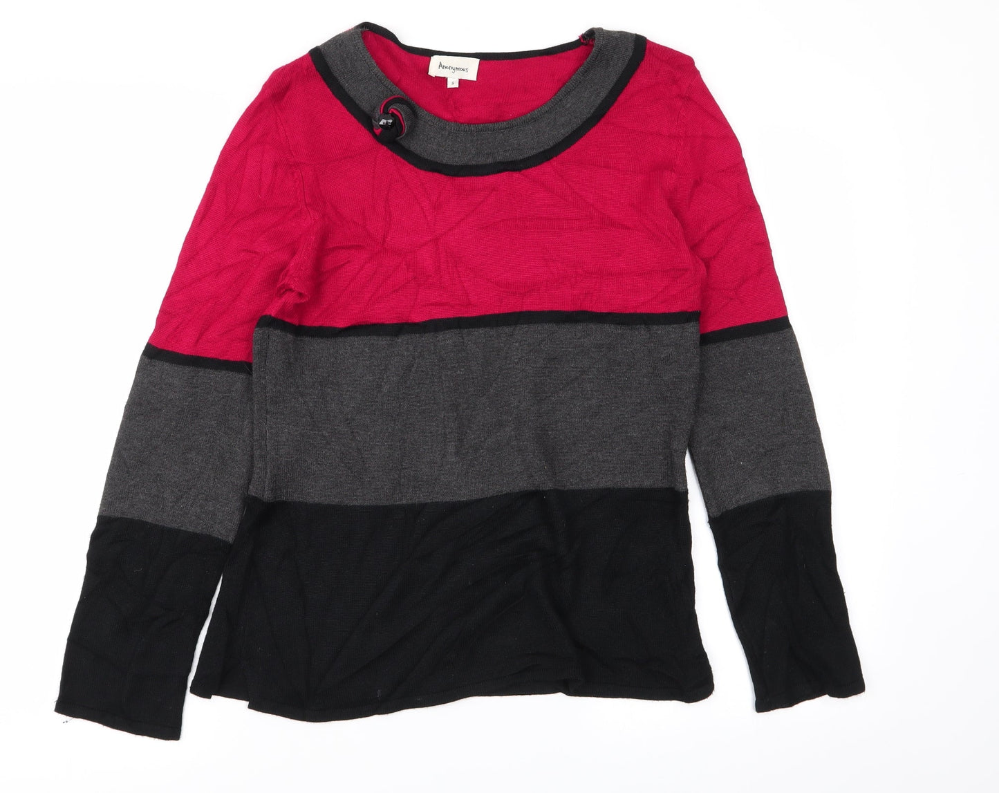 Womens UK Size S Anonymous Multicoloured Pullover Jumper