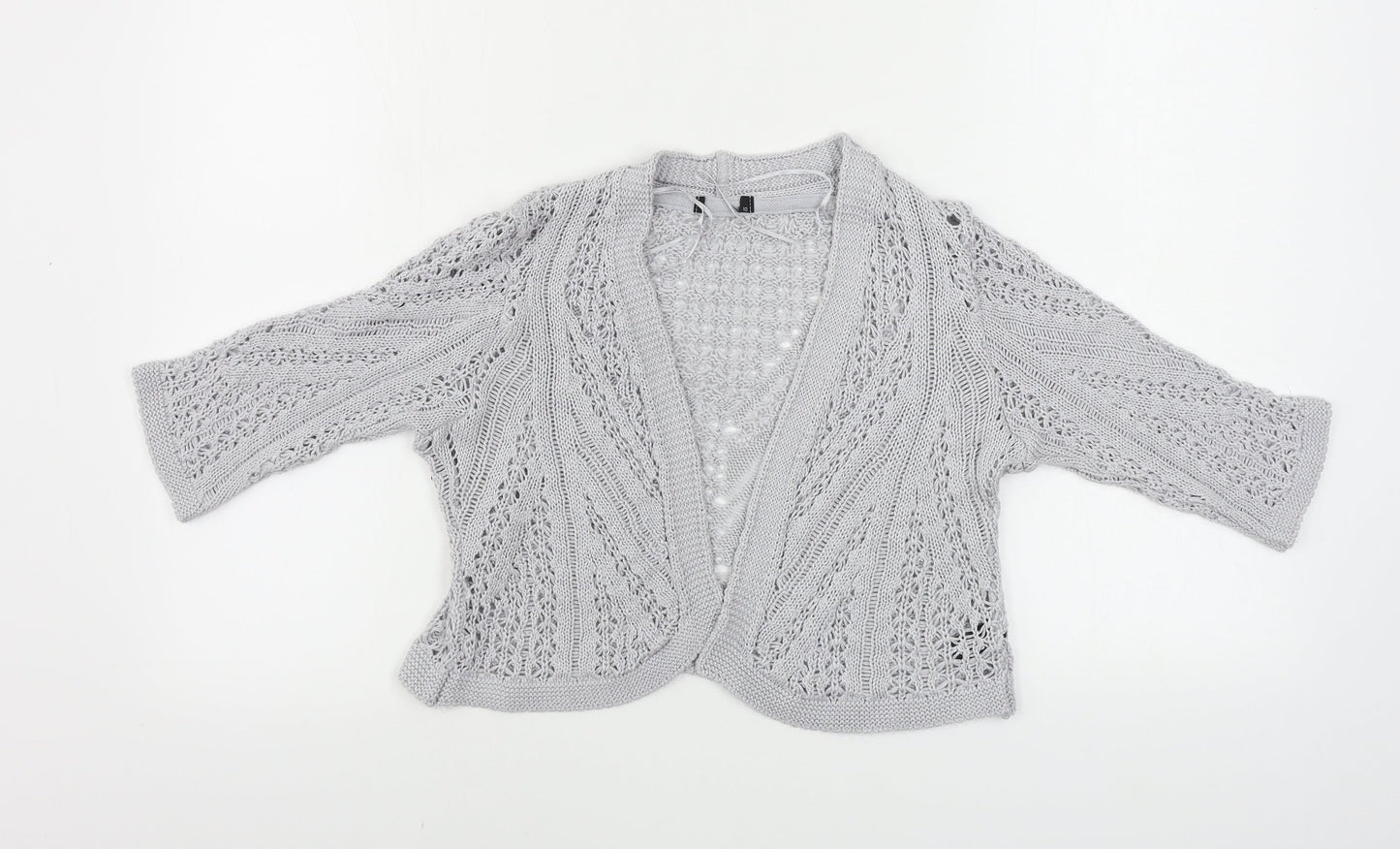 Womens UK Size 10 Preworn Grey Cardigan Jumper