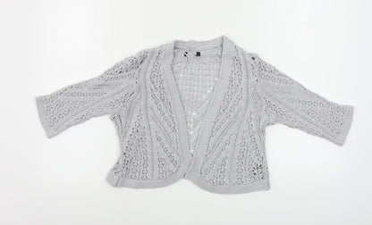 Womens UK Size 10 Preworn Grey Cardigan Jumper