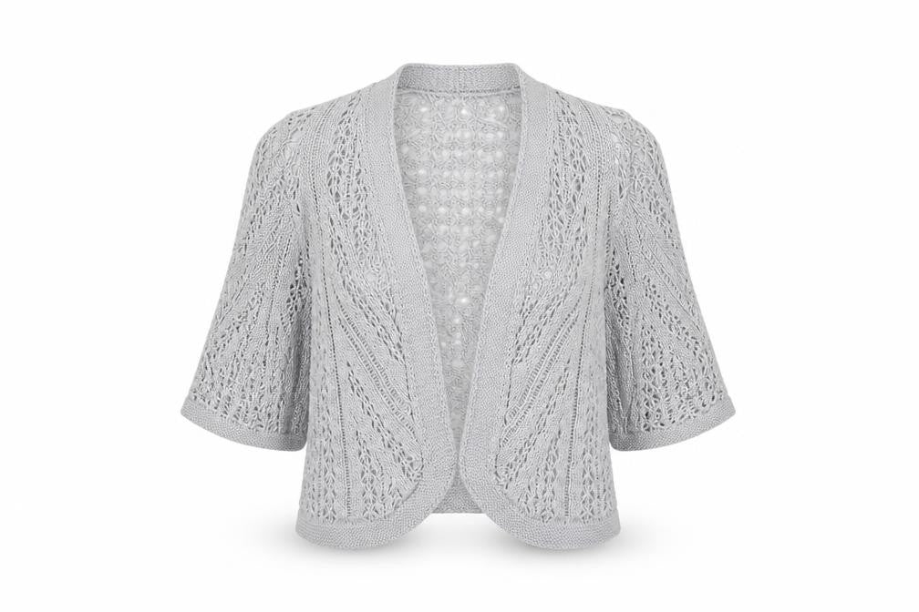 Womens UK Size 10 Preworn Grey Cardigan Jumper