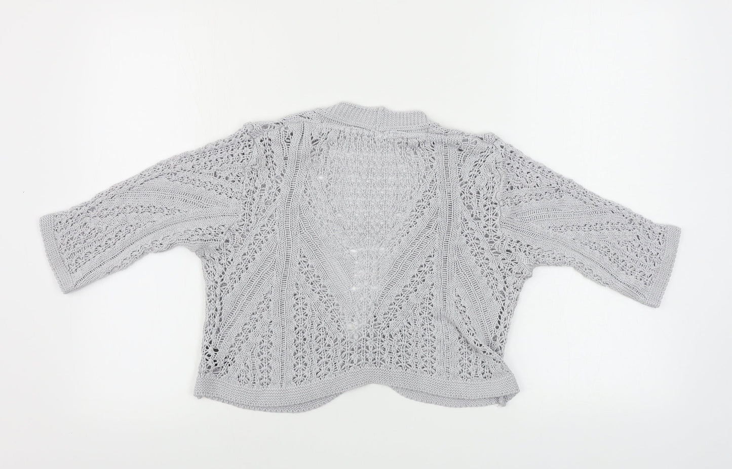 Womens UK Size 10 Preworn Grey Cardigan Jumper