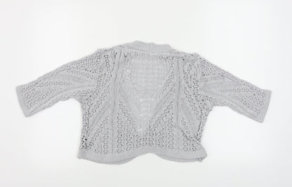 Womens UK Size 10 Preworn Grey Cardigan Jumper