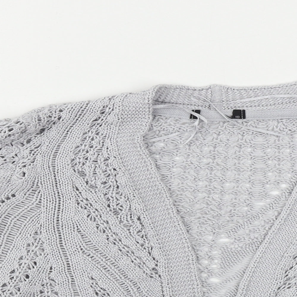 Womens UK Size 10 Preworn Grey Cardigan Jumper