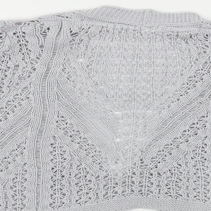 Womens UK Size 10 Preworn Grey Cardigan Jumper