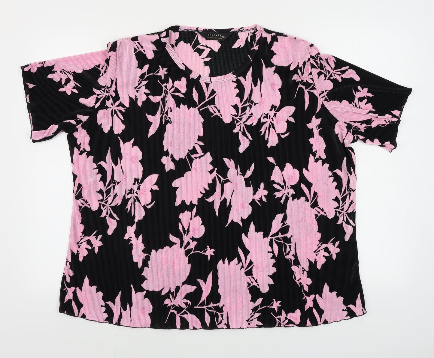 Womens UK Size 2XL Forever Black Basic Blouse
