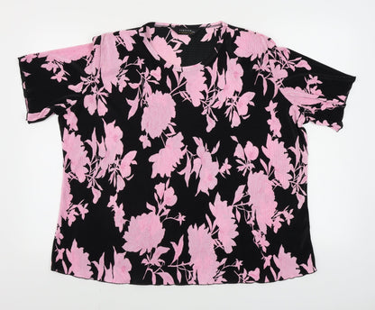 Womens UK Size 2XL Forever Black Basic Blouse