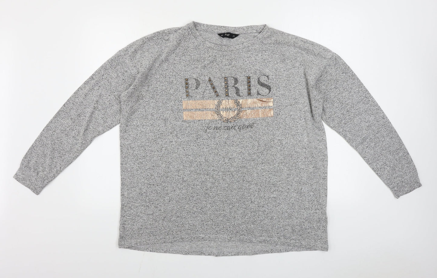 F&F  Womens Grey   Pullover Jumper Size 16