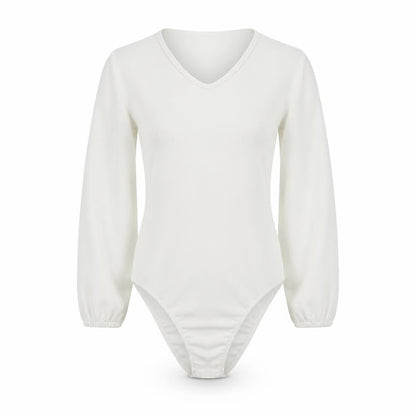 Womens UK Size 10 Boohoo One-Piece Ivory Bodysuit