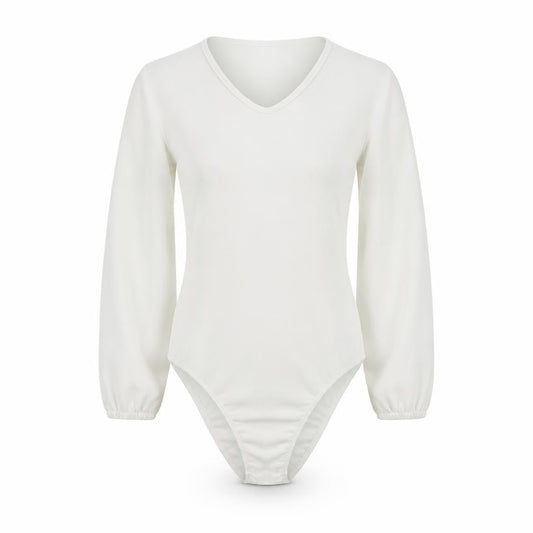 Womens UK Size 10 Boohoo One-Piece Ivory Bodysuit