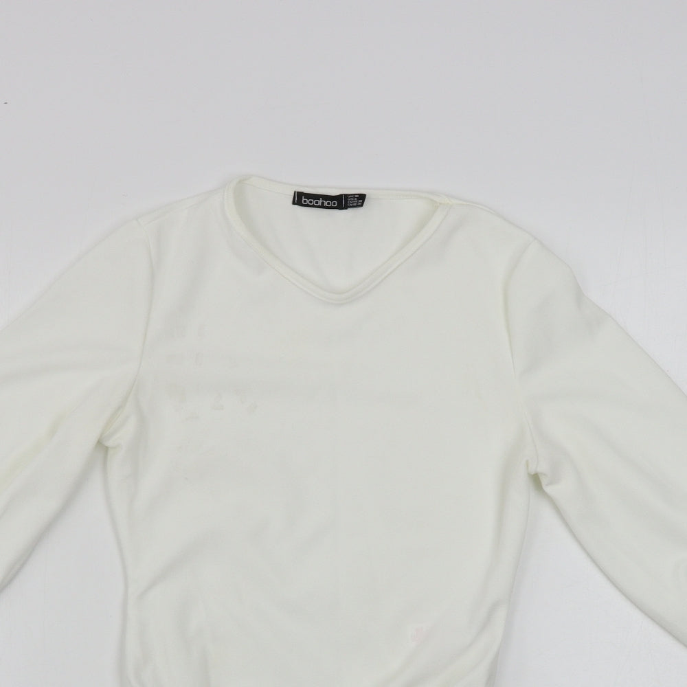 Boohoo  Womens Ivory   Bodysuit One-Piece Size 10