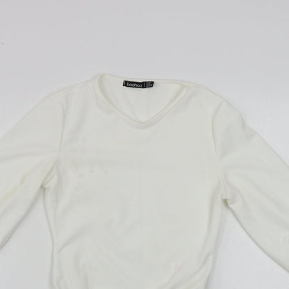 Boohoo  Womens Ivory   Bodysuit One-Piece Size 10