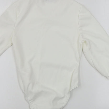 Boohoo  Womens Ivory   Bodysuit One-Piece Size 10