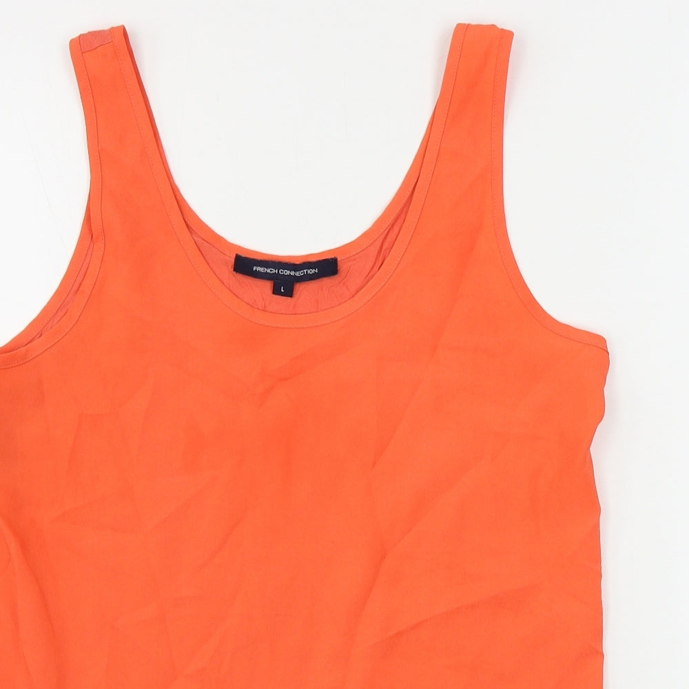 Womens UK Size L French Connection Red Basic Tank