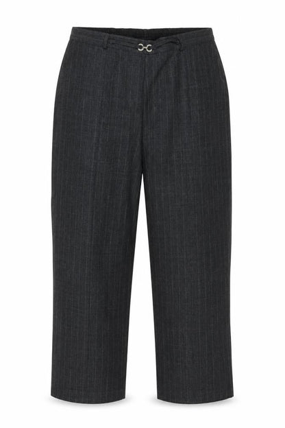 Bonmarché Womens Grey Striped Trousers Size 16 L25 in