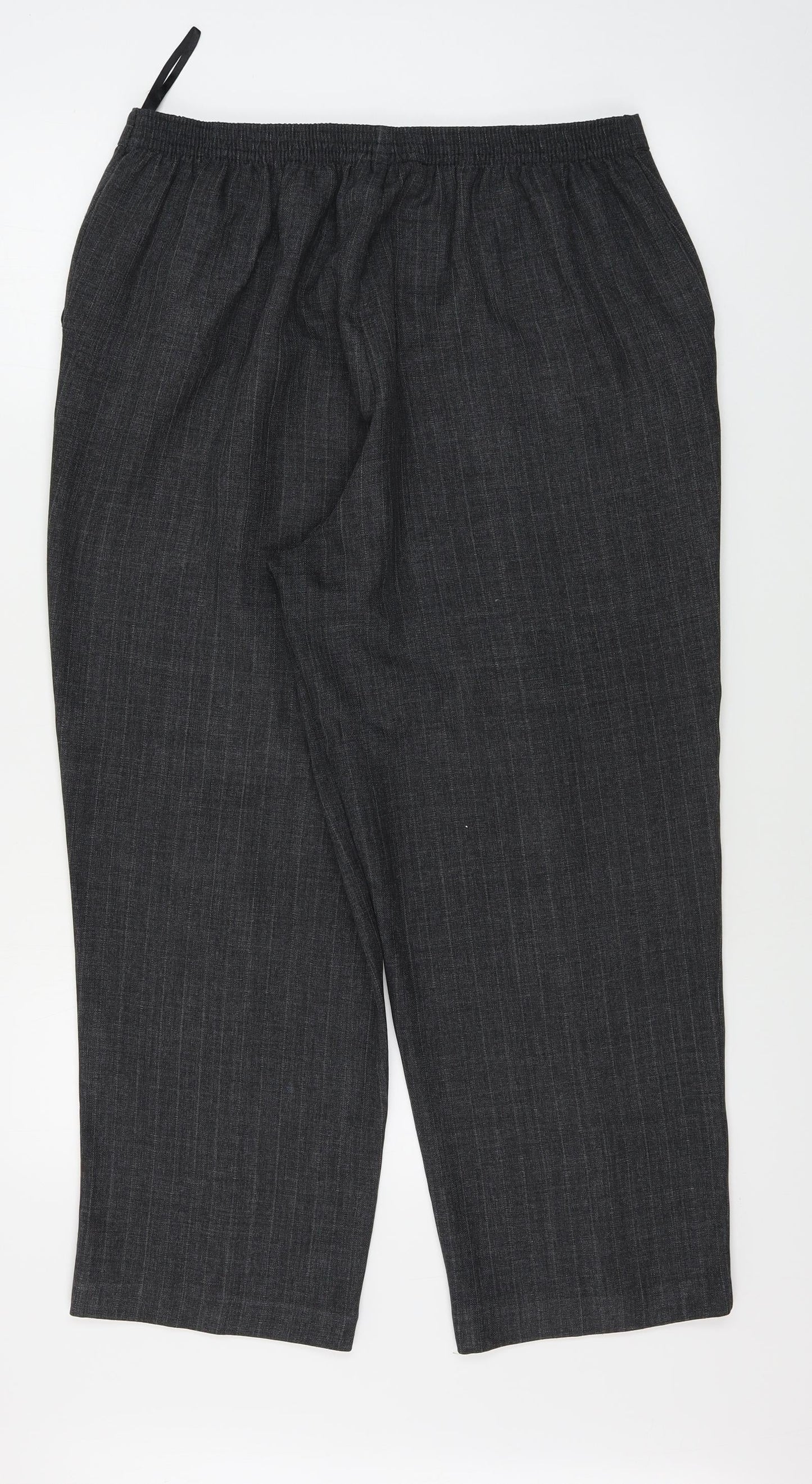 BM Womens Grey Striped  Trousers  Size 16 L25 in