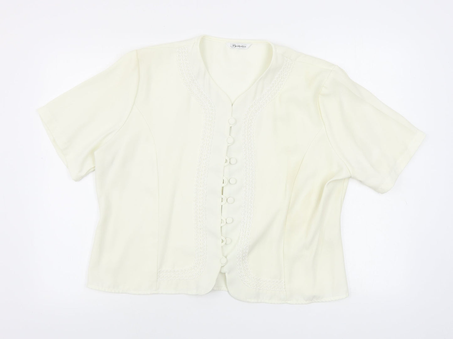 Womens UK Size 16 Berkertex Beige Basic Button-Up