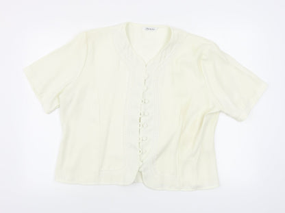 Womens UK Size 16 Berkertex Beige Basic Button-Up