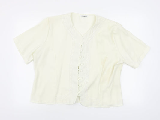 Berkertex  Womens Beige   Basic Button-Up Size 16