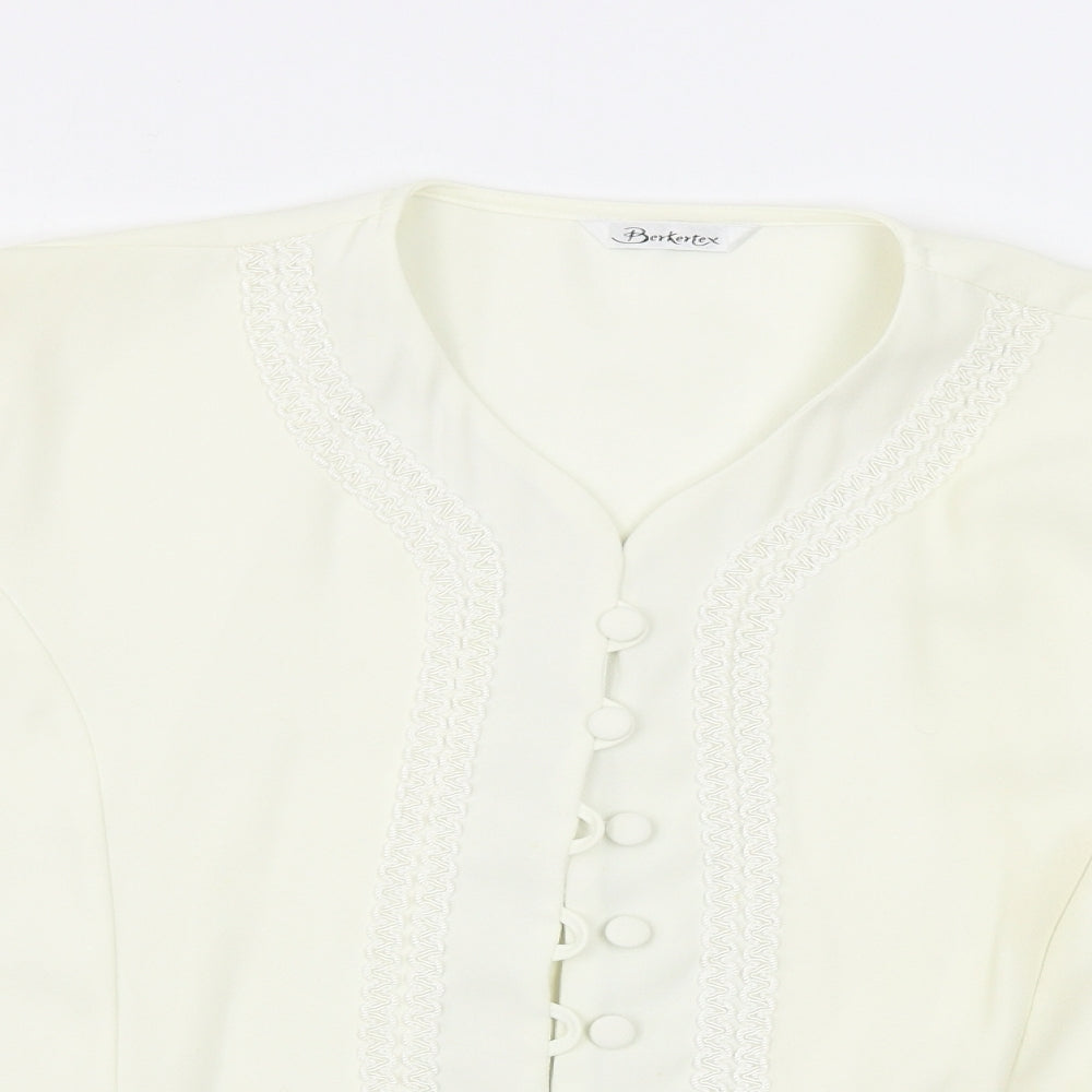 Womens UK Size 16 Berkertex Beige Basic Button-Up