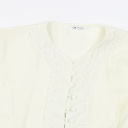 Womens UK Size 16 Berkertex Beige Basic Button-Up