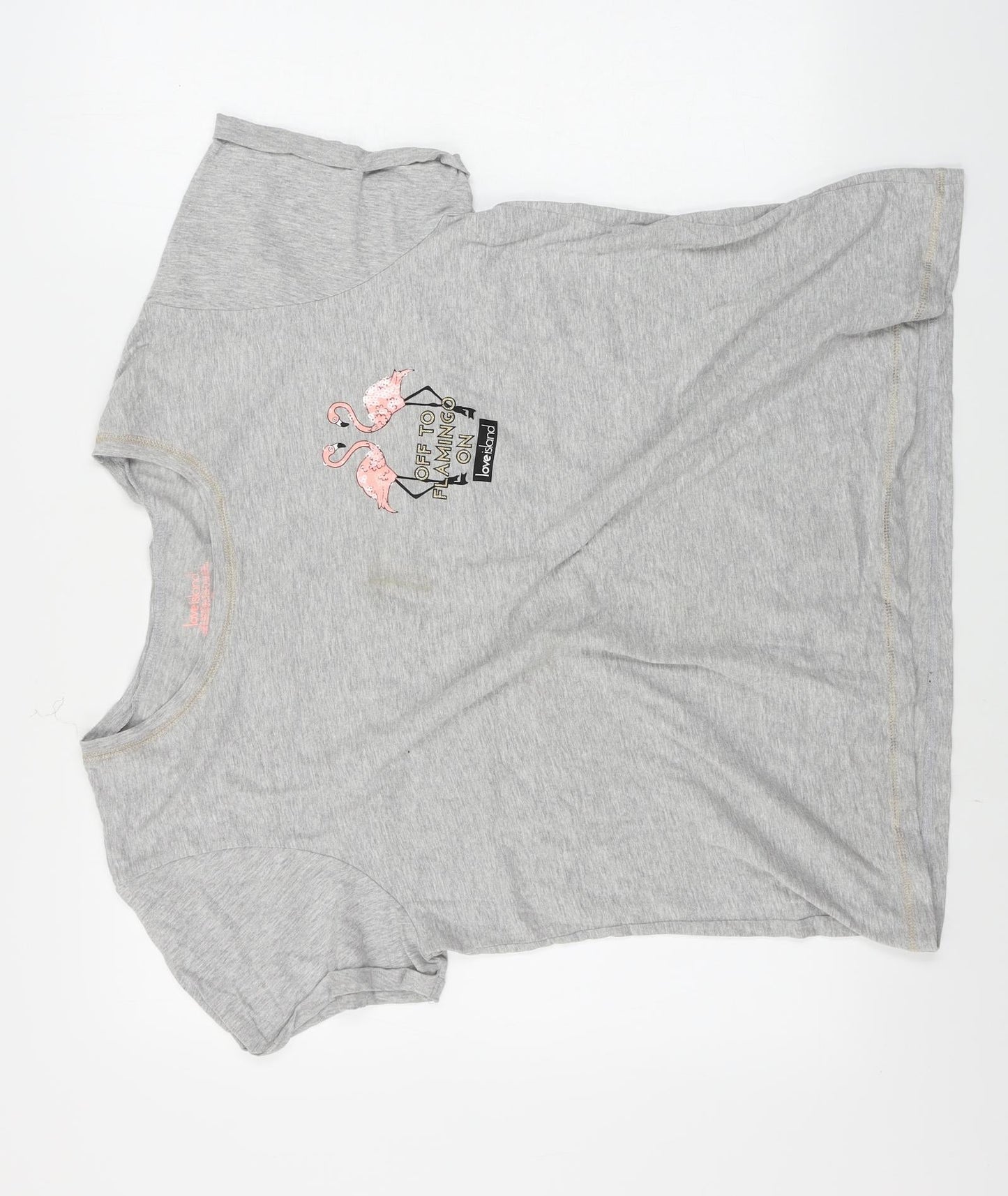 Womens UK Size XL Love Island Grey Basic T-Shirt