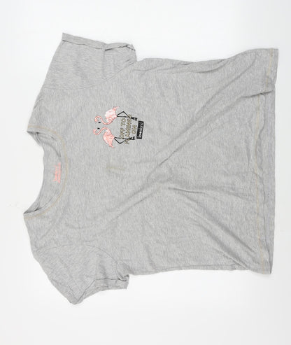 Womens UK Size XL Love Island Grey Basic T-Shirt