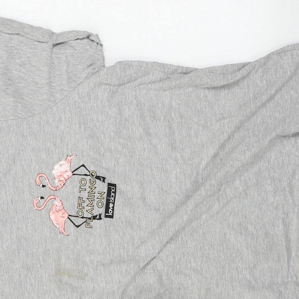 Womens UK Size XL Love Island Grey Basic T-Shirt