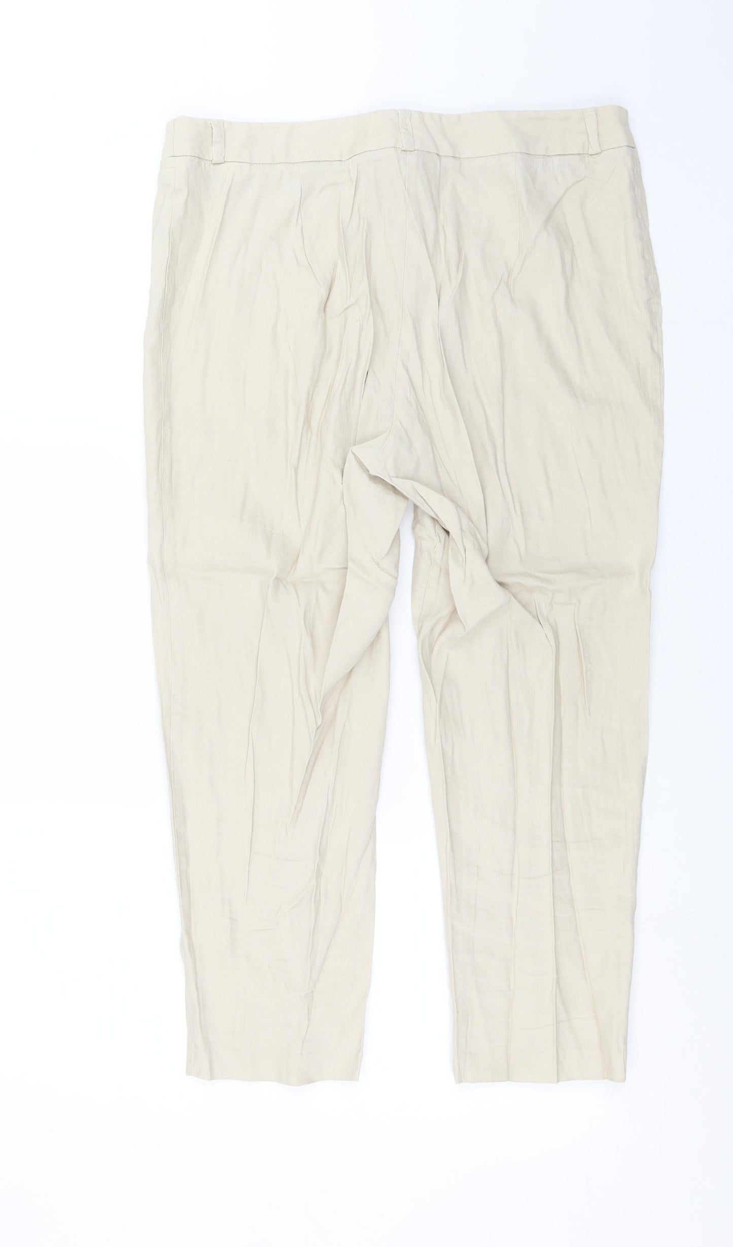 Womens UK Size 34 in Preworn Slim Fit Cropped Beige Trousers