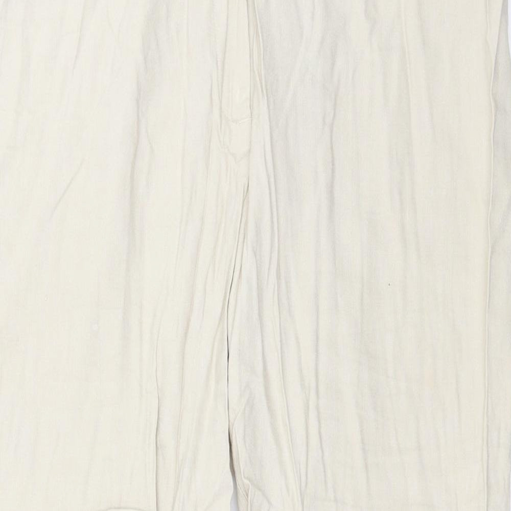 Womens UK Size 34 in Preworn Slim Fit Cropped Beige Trousers