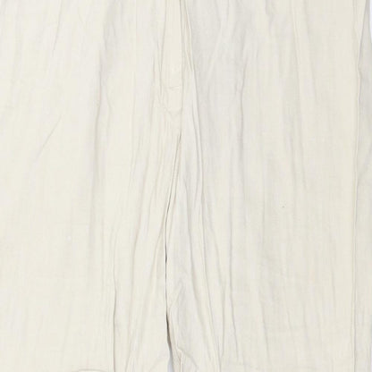 Womens UK Size 34 in Preworn Slim Fit Cropped Beige Trousers