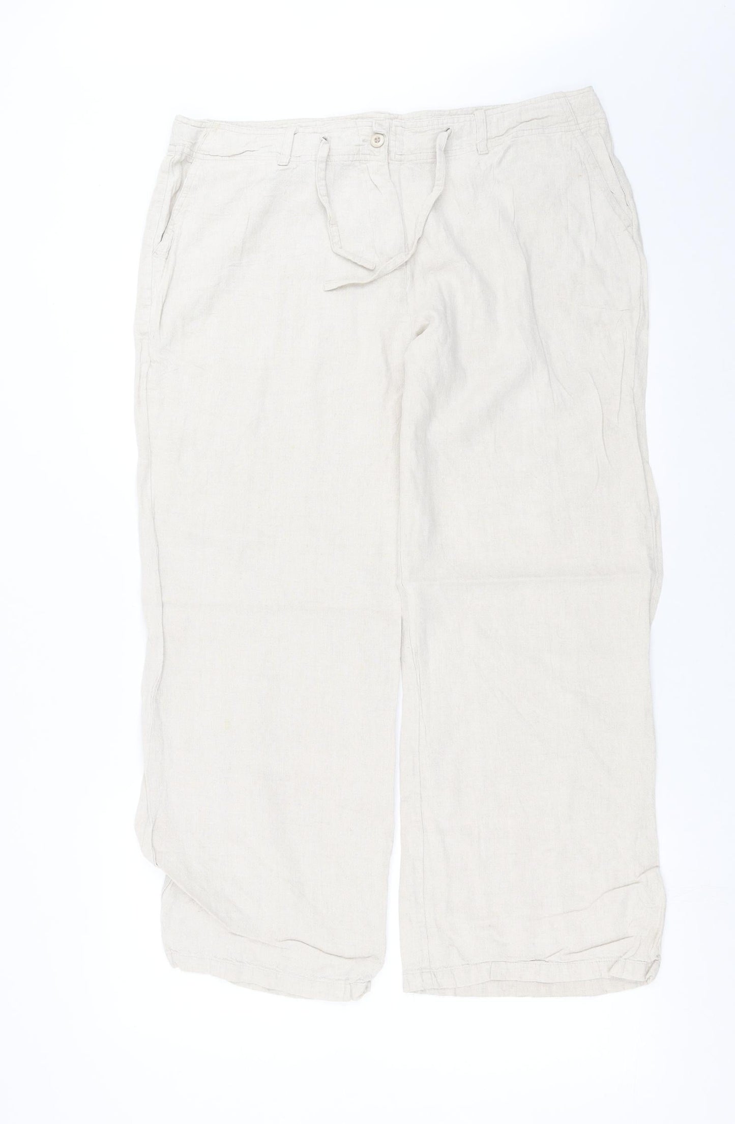 Mia Moda Womens Beige   Trousers  Size 16 L28 in