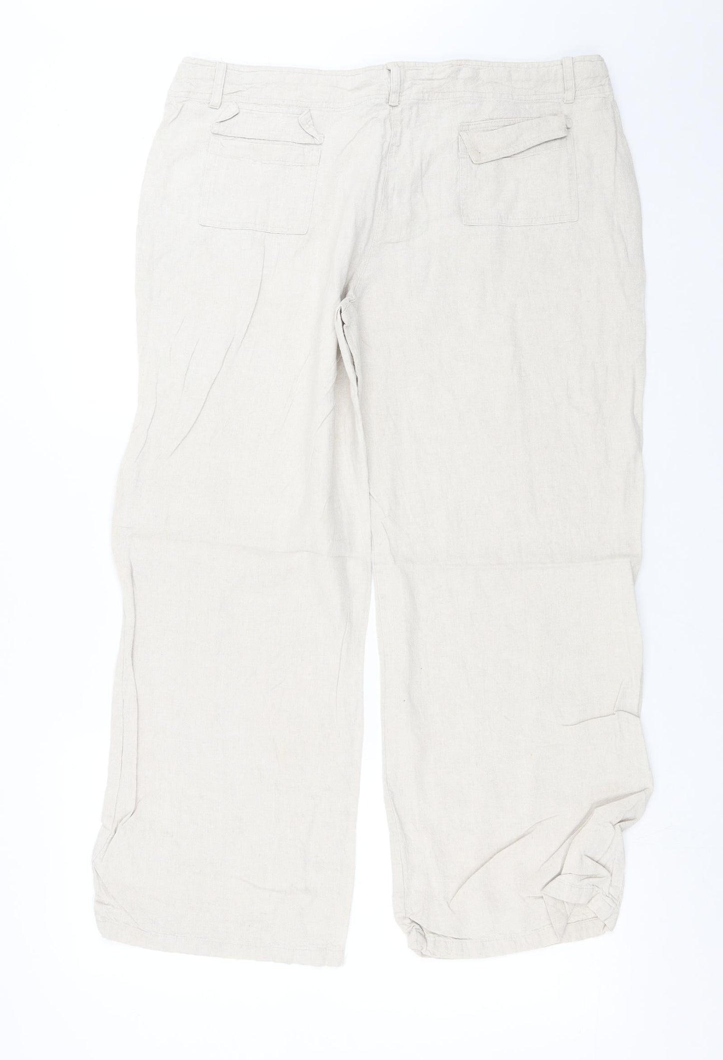 Mia Moda Womens Beige   Trousers  Size 16 L28 in