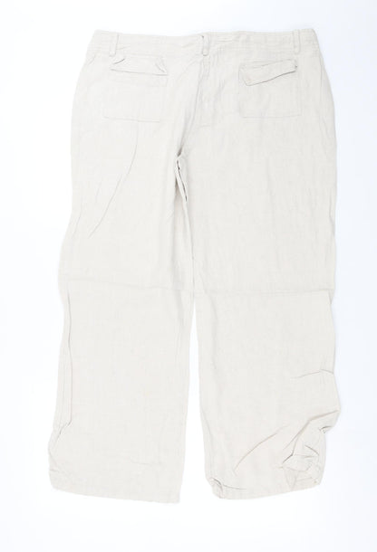 Mia Moda Womens Beige   Trousers  Size 16 L28 in