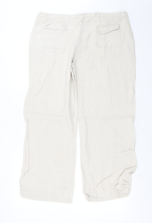 Mia Moda Womens Beige   Trousers  Size 16 L28 in