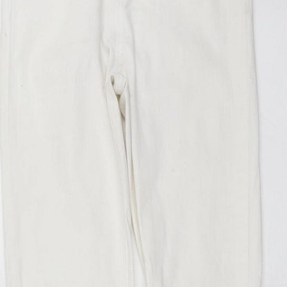Topshop Womens White  Denim Skinny Jeans Size 28 in L30 in - Distressed hem