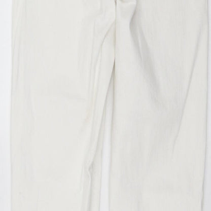 Topshop Womens White  Denim Skinny Jeans Size 28 in L30 in - Distressed hem