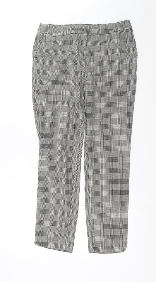TU Womens Black Check  Trousers  Size 12 L28 in