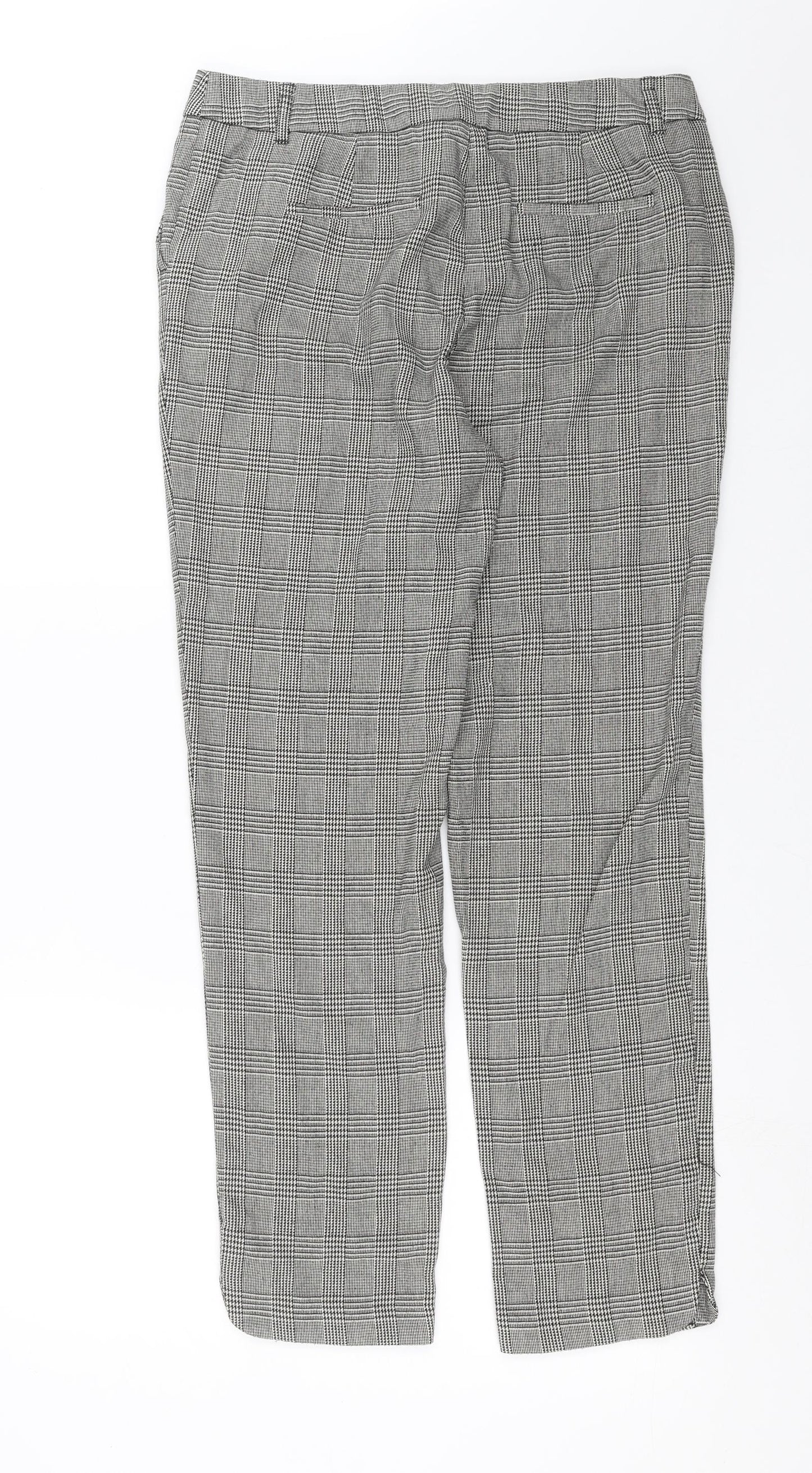 TU Womens Black Check  Trousers  Size 12 L28 in