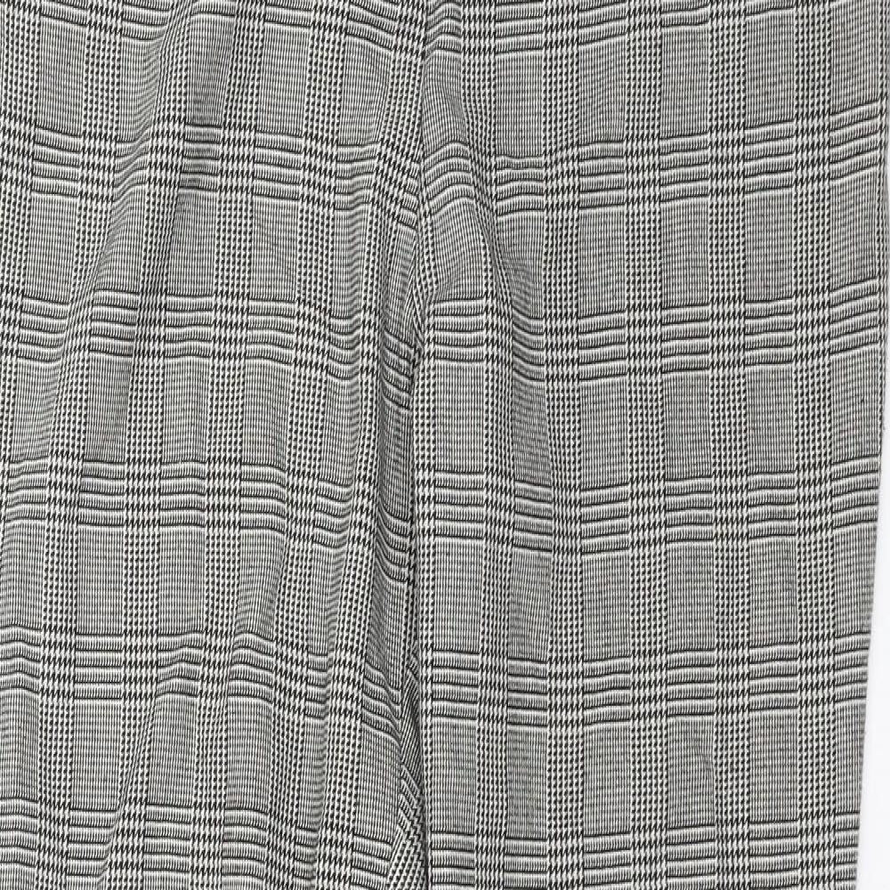 TU Womens Black Check  Trousers  Size 12 L28 in