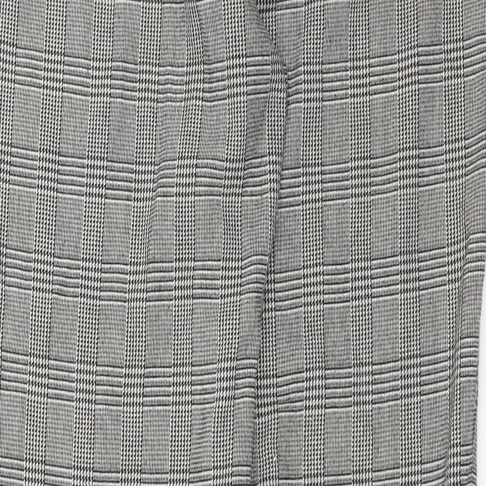 TU Womens Black Check  Trousers  Size 12 L28 in