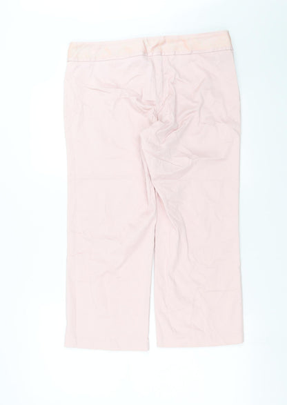Womens UK Size 14 Dorothy Perkins Regular Fit Cropped Pink Trousers