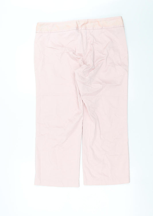 Womens UK Size 14 Dorothy Perkins Regular Fit Cropped Pink Trousers