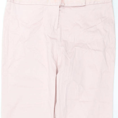 Womens UK Size 14 Dorothy Perkins Regular Fit Cropped Pink Trousers