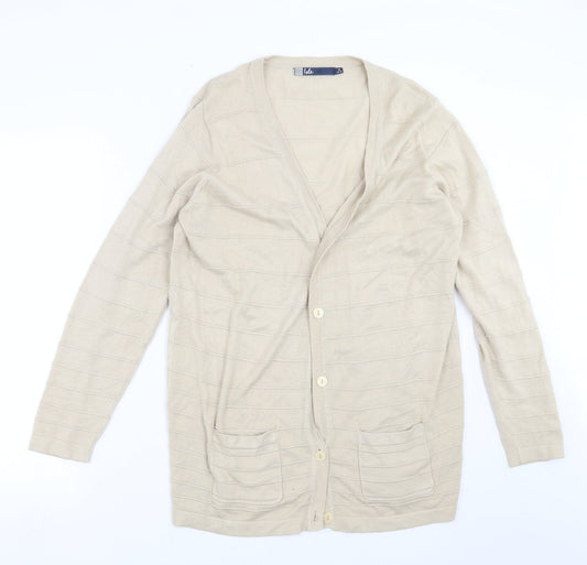 Womens UK Size M ISLE Beige Cardigan Jumper