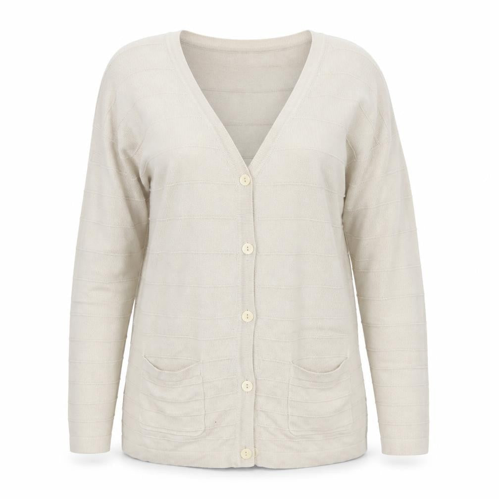 Womens UK Size M ISLE Beige Cardigan Jumper
