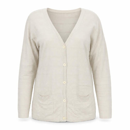 Womens UK Size M ISLE Beige Cardigan Jumper